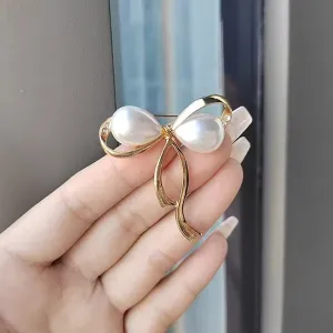 Elegant Pearl Bow Shape Hijab Pin
